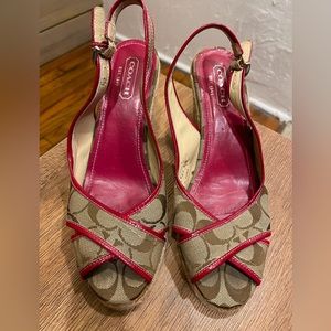 Coach Red and Tan Espadrilles